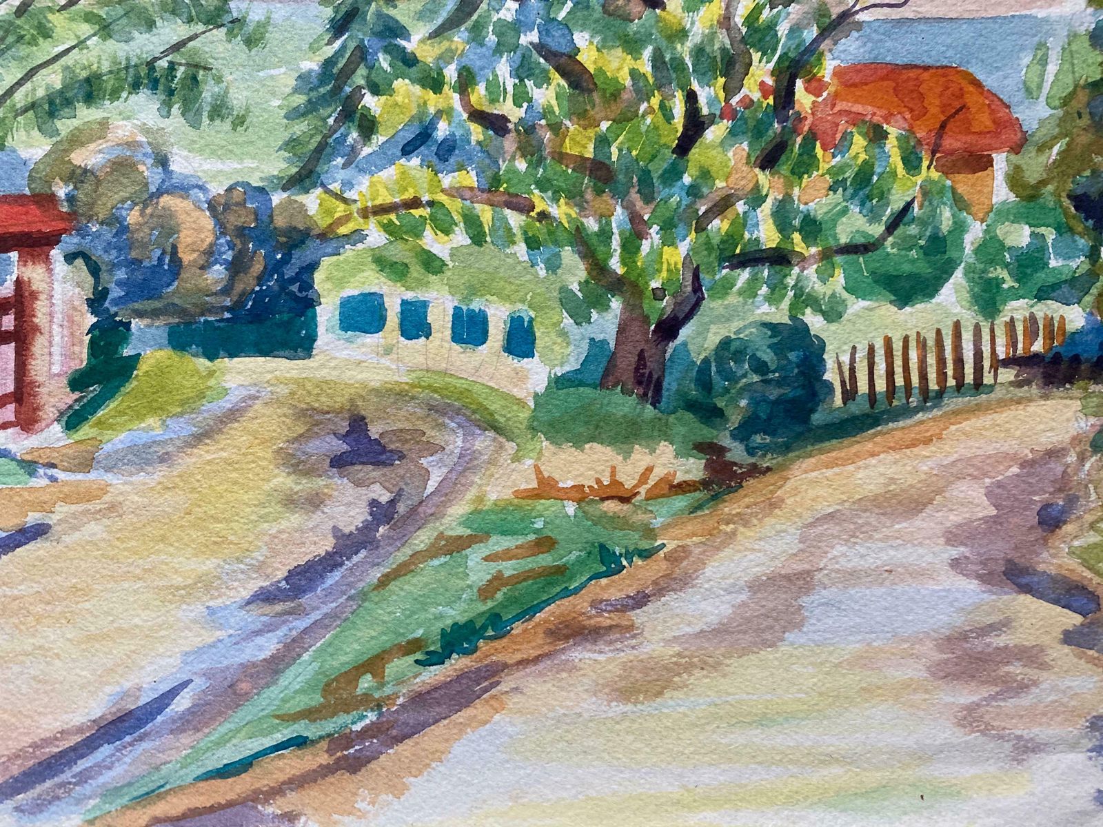 Louis Bellon1940's Provence Painting Joyful Green Landscape    Post Impressionist Artistc. 1940s photo 692.0