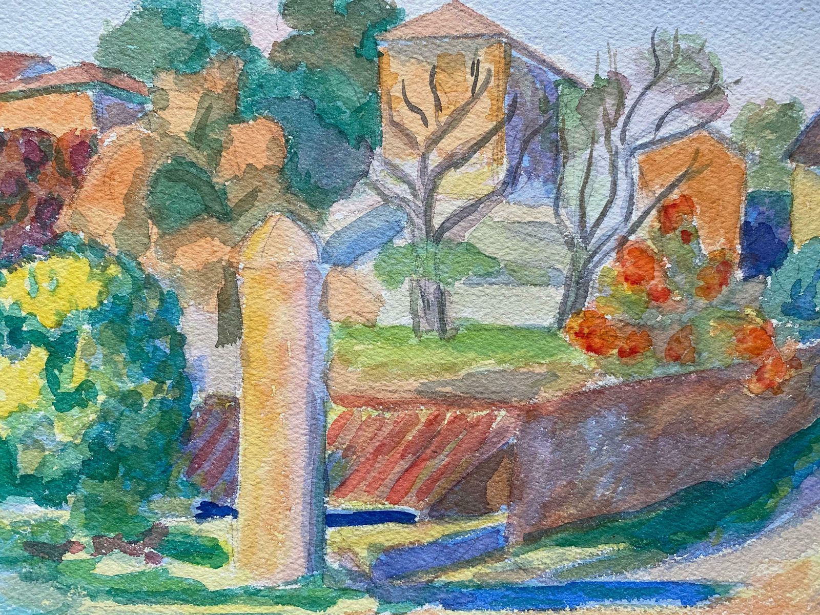 Louis Bellon1940's Provence Painting French Pathway Landscape    Post Impressionist Artistc. 1940s photo for sale