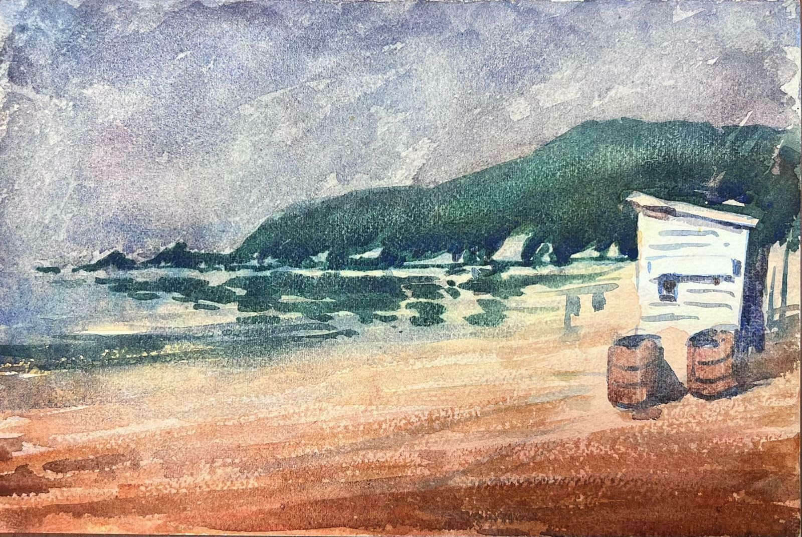 Maurice Mazeiliefrench Impressionist Watercolour Landscape The Beach Coast