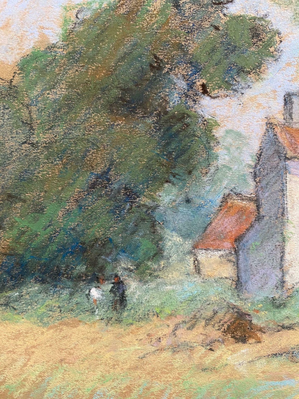 Camille Meriottwo Antique Pastel French Impressionist Paintings Sunlit Landscapesc. 1900's photo Art