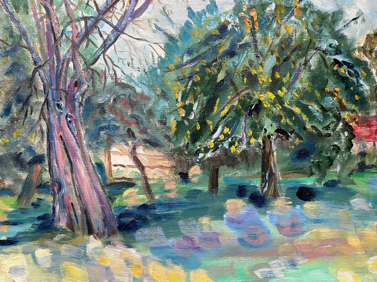 Unknownsummer Trees Landscape   French Original Oil Paintingc.1950s photo 695.0