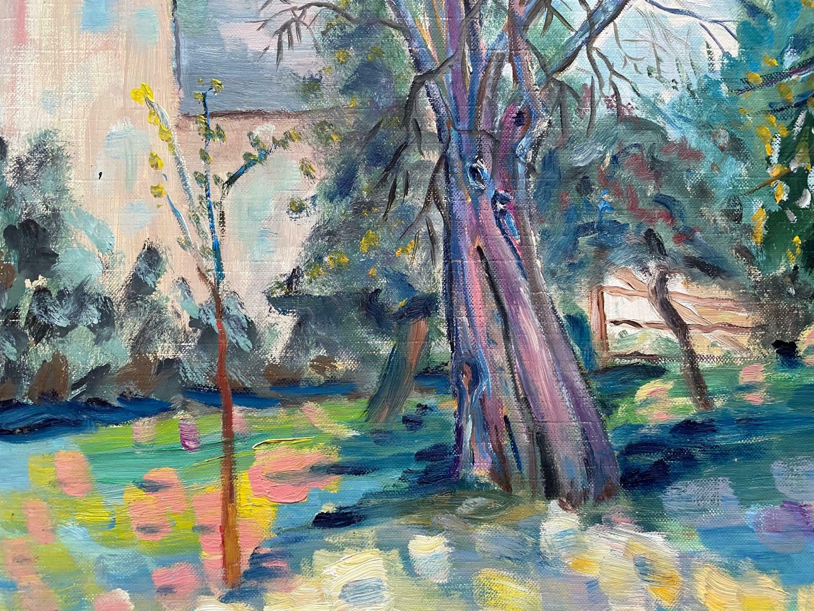 Unknownsummer Trees Landscape   French Original Oil Paintingc.1950s photo vinterior