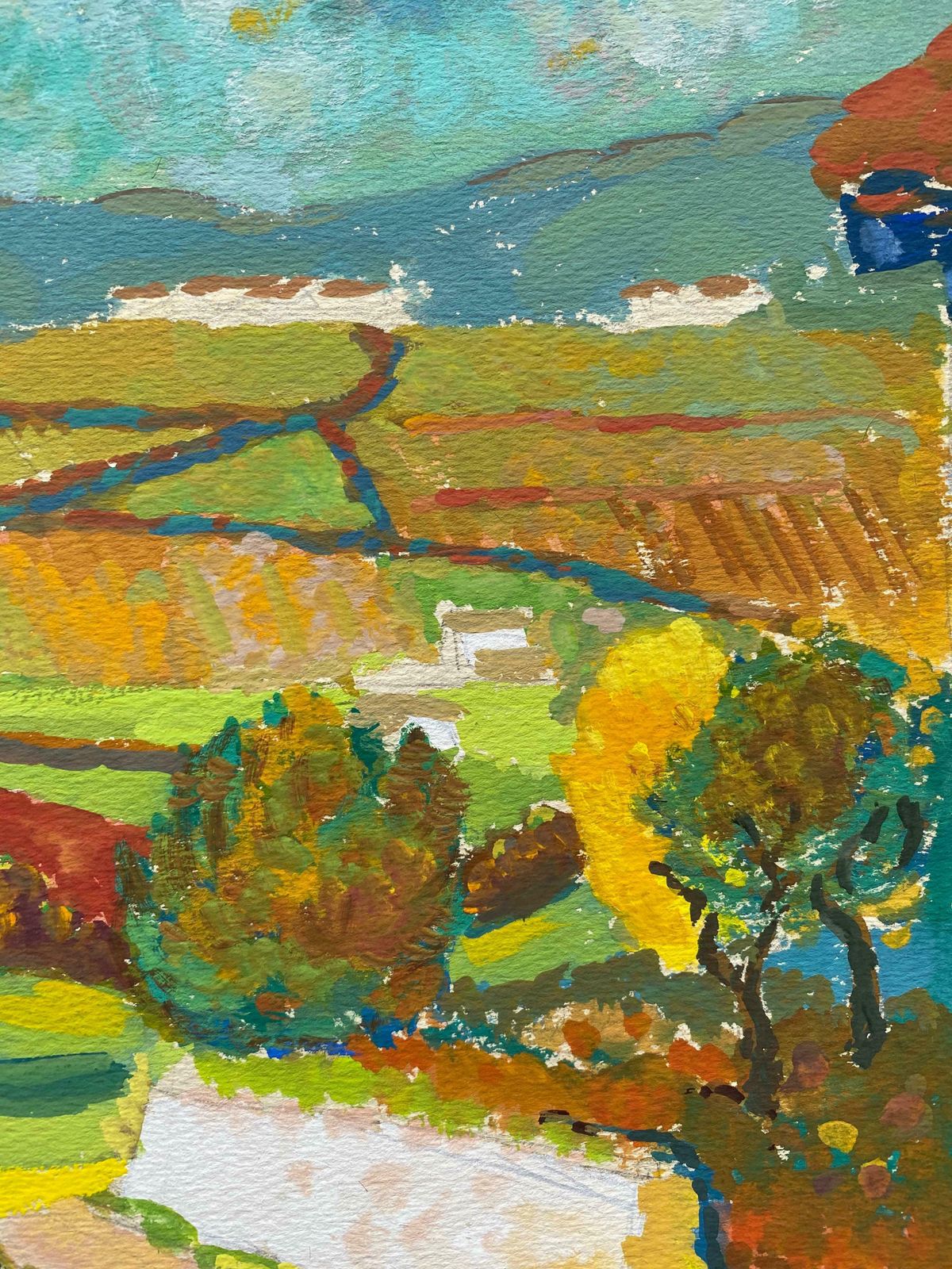 Louis Bellon1940's Provence French Autumn Landscape   Post Impressionist Artistc. 1940s photo Art