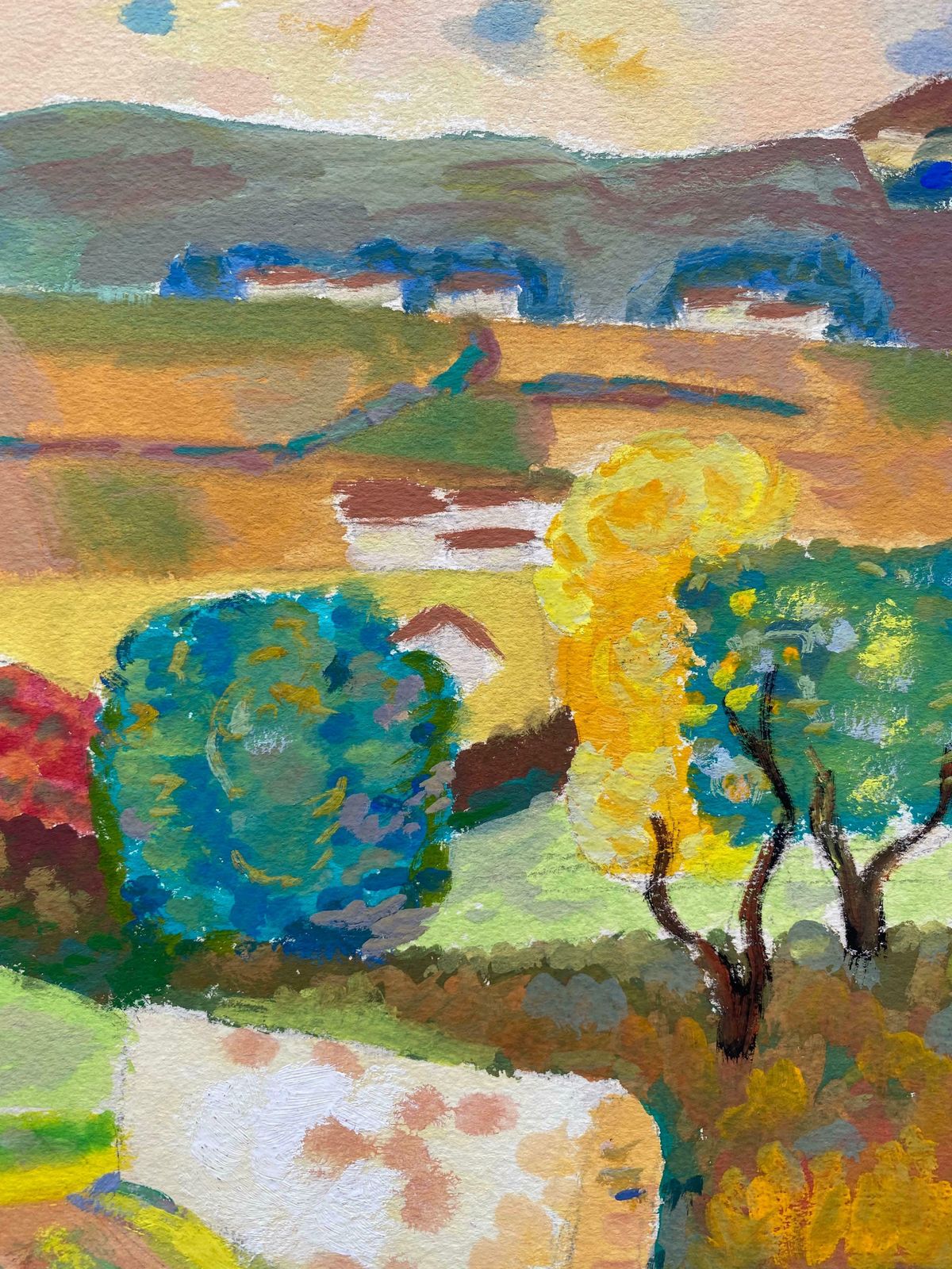 Louis Bellon1940's Provence France Painting Landscape   Post Impressionist Artistc. 1940s photo for sale