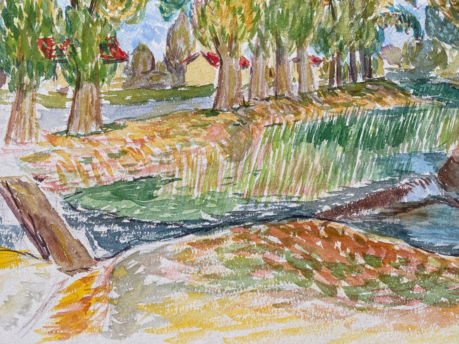 Louis Bellon1940's Provence French Delicate Landscape   Post Impressionist Artistc. 1940s photo Art