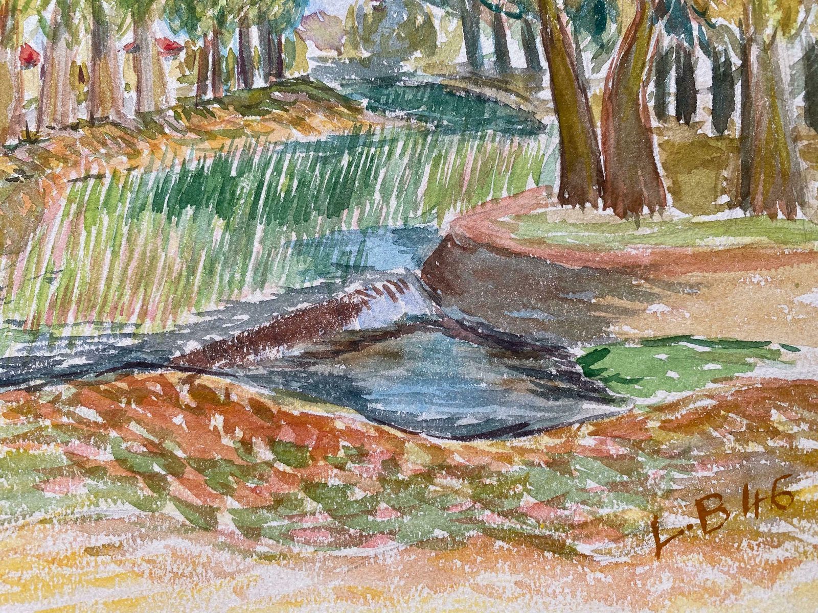 Louis Bellon1940's Provence French Delicate Landscape   Post Impressionist Artistc. 1940s photo 725.0