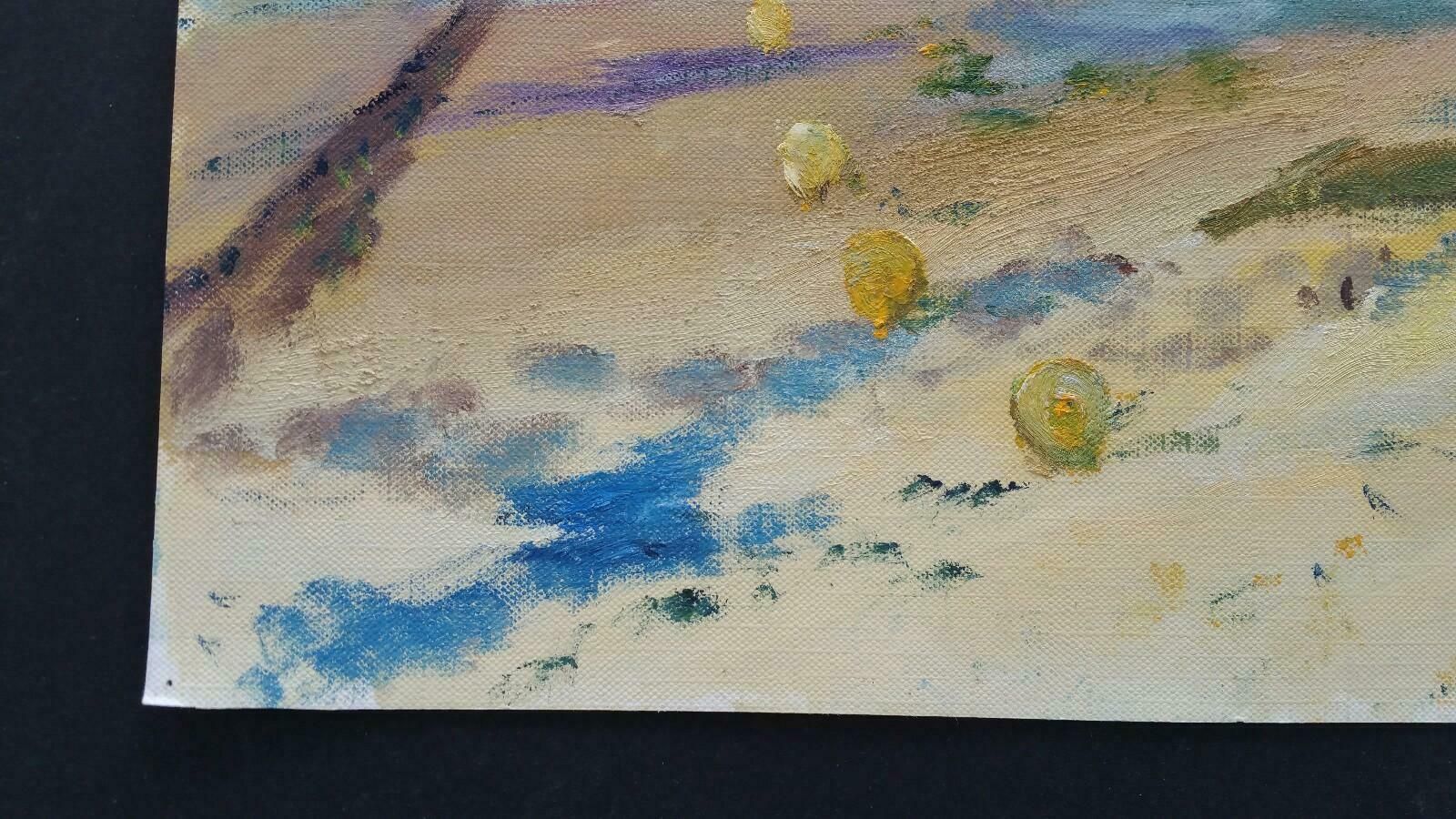 Unknown20th Century French Oil Painting Beach Walk On A Cool Daylate 20th Century photo Art