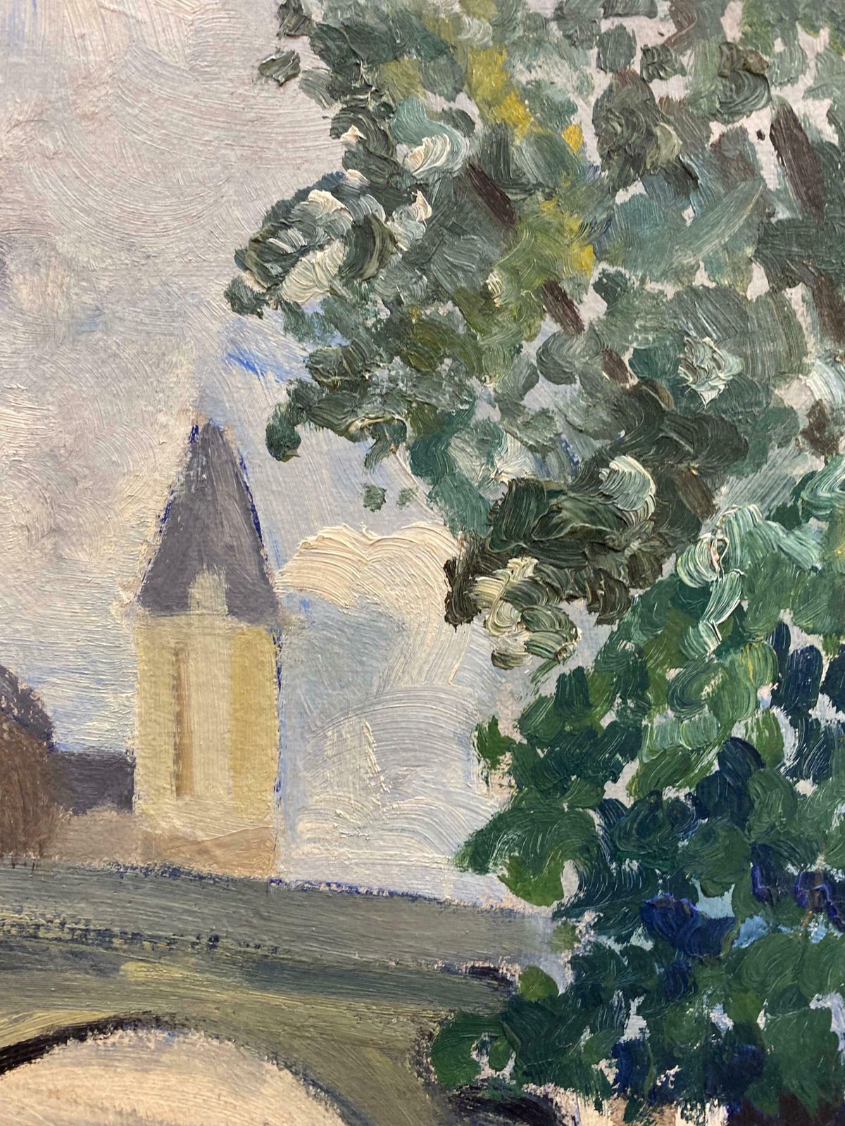 Genevieve Zondervan (1922 2013)genevieve Zondervan (1922 2013) French Post Impressionist Oil   Paris Bridgec. 1960's photo furniture