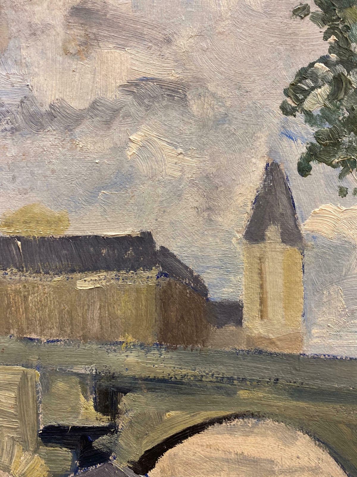 Genevieve Zondervan (1922 2013)genevieve Zondervan (1922 2013) French Post Impressionist Oil   Paris Bridgec. 1960's photo for sale