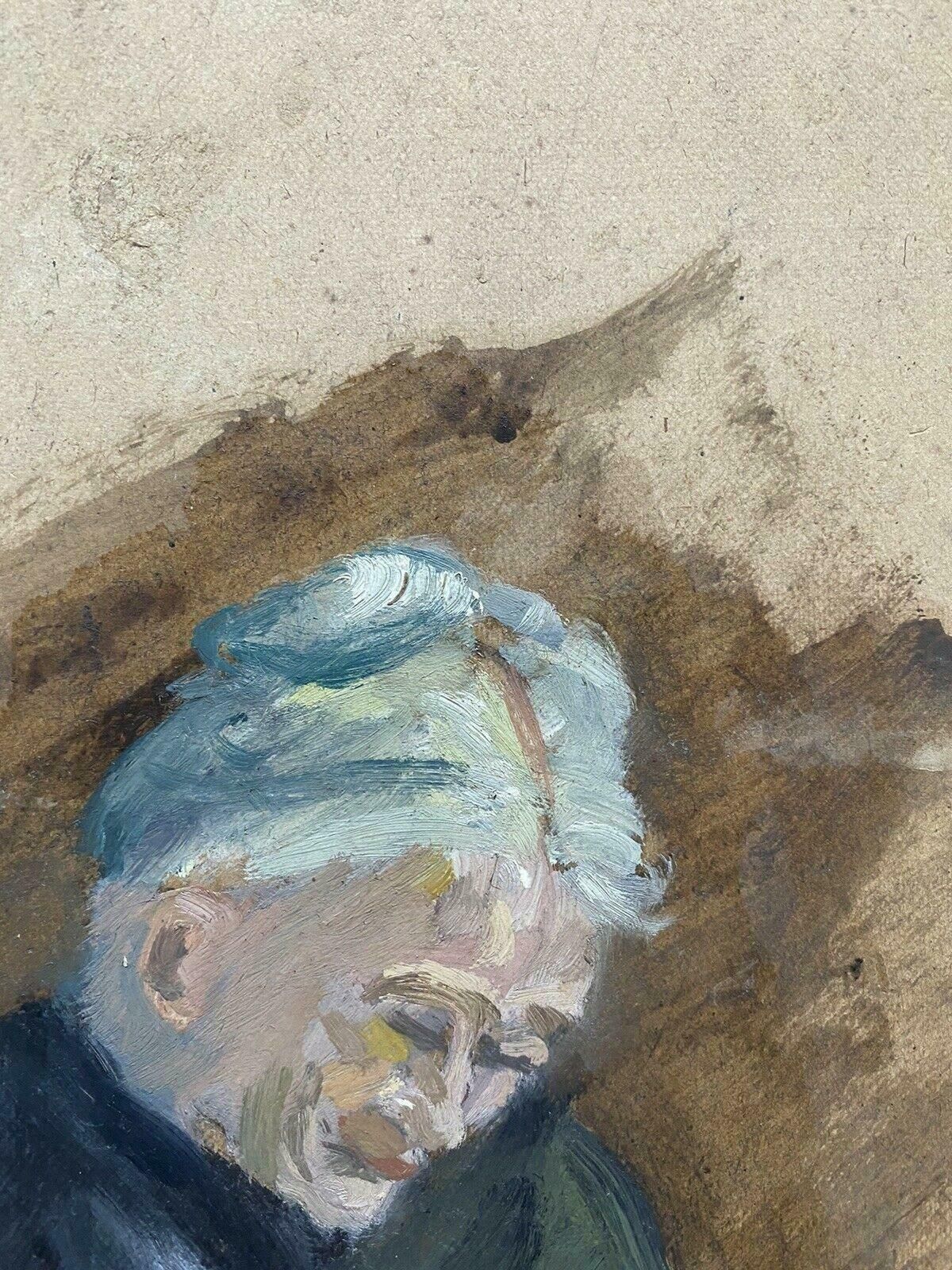 Genevieve Zondervan (1922 2013)genevieve Zondervan (1922 2013) 1940's French Oil Painting   Elderly Lady Sewingc. 1990's photo vinterior