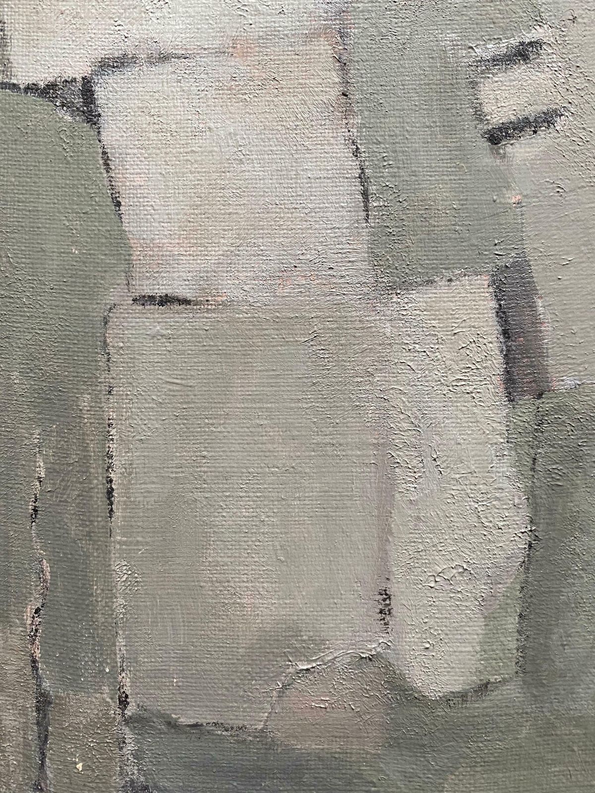 Yvette Dubois Habasqueshades Of Green And Grey Colors   Modern French Cubist Abstract Paintingc.2000s photo vinterior