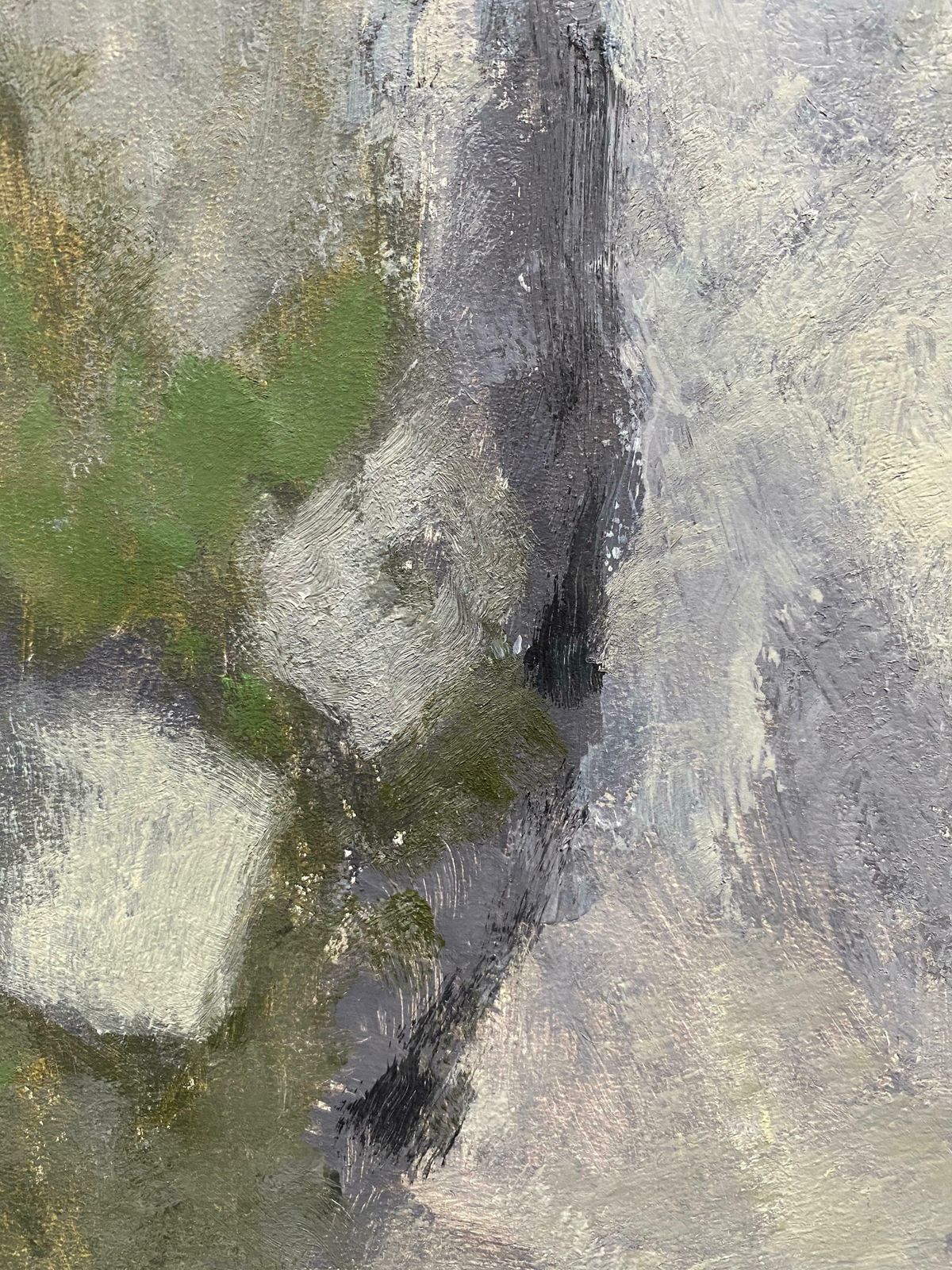 Yvette Dubois Habasquecontemporary French Cubist Abstract Painting   Pastel Shades Of Greenc.2000s photo buy