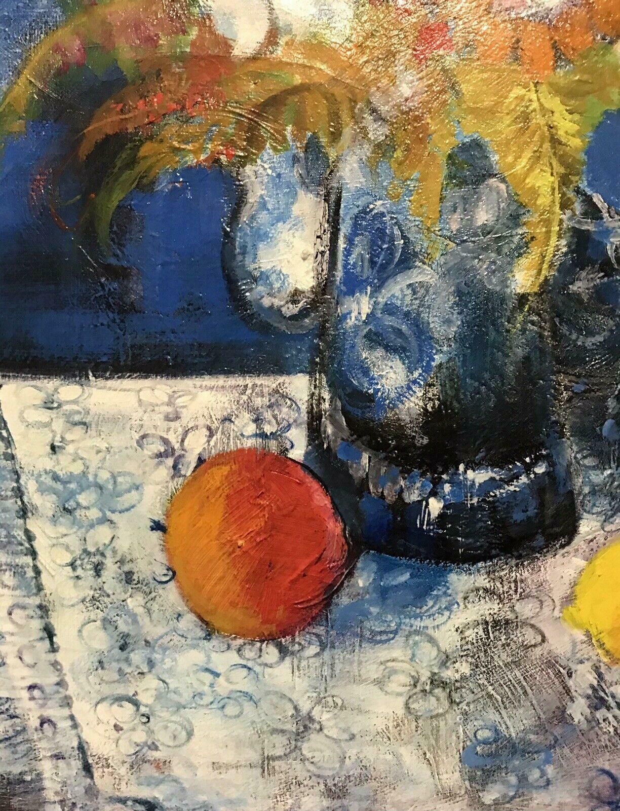 L. Franckhuge 1970's French Modernist Signed Oil   Bright & Colorful Still Life Flowersc. 1970's photo 1890.0