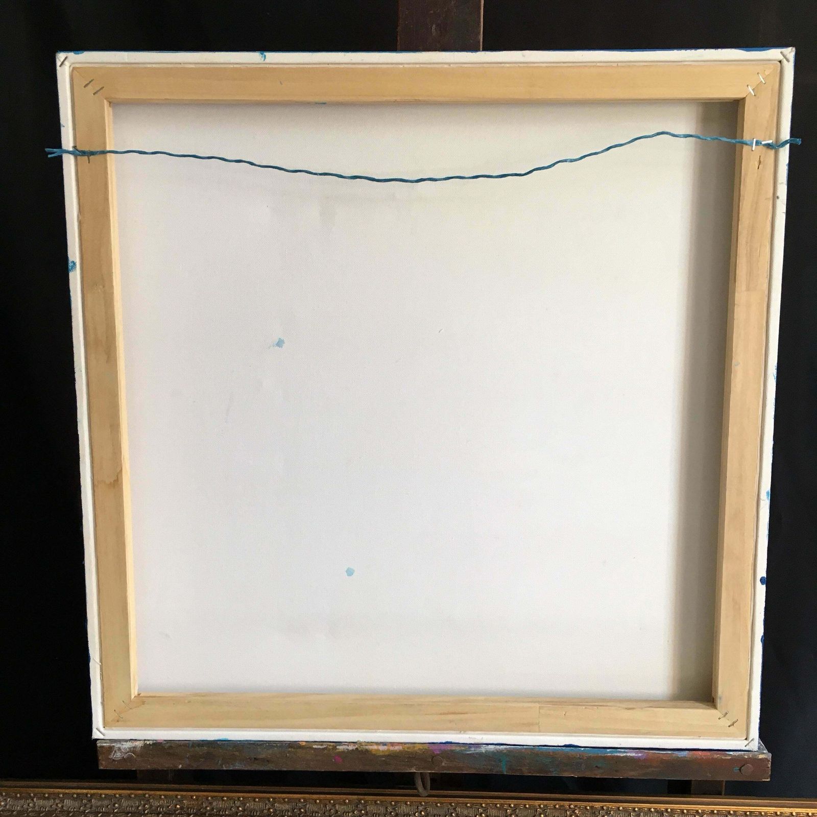 Unknowncubist Sea Blue Oil Painting, British Artist photo vintage