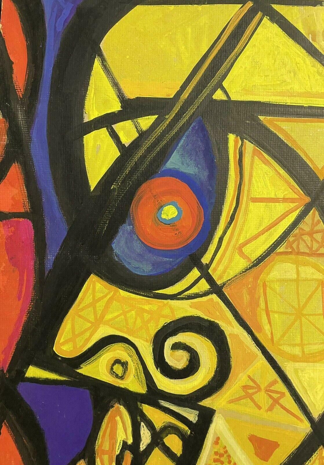 Claude Lagouchehuge Original 1960's French Abstract Painting   Portraits On Both Sidesc. 1960's photo for sale