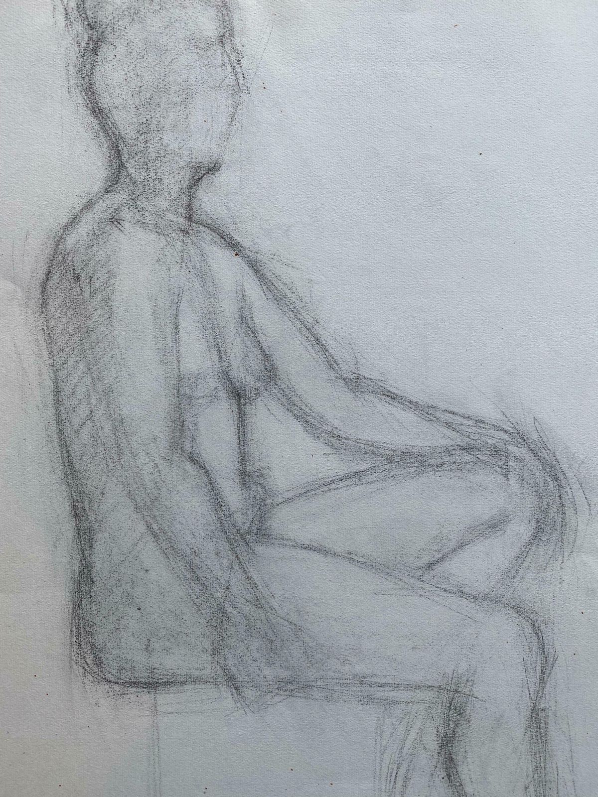 Genevieve Zondervan (1922 2013)mid 20th Century French Charcoal Drawing   Portrait Of A Standing Nude Womenc. 1950's