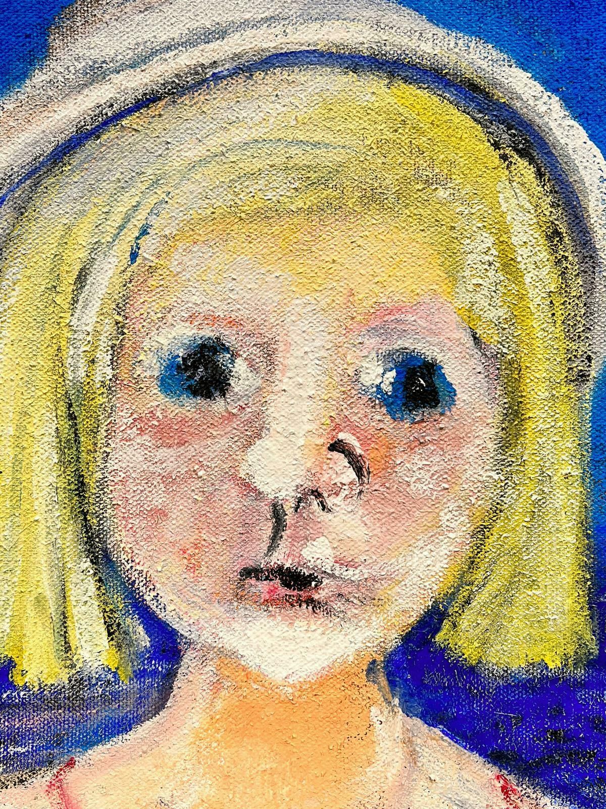 Huguette Ginet Lasnier Contemporary French Modernist Portrait With Beach Seascape Beyondc. 2000's photo 1537.0