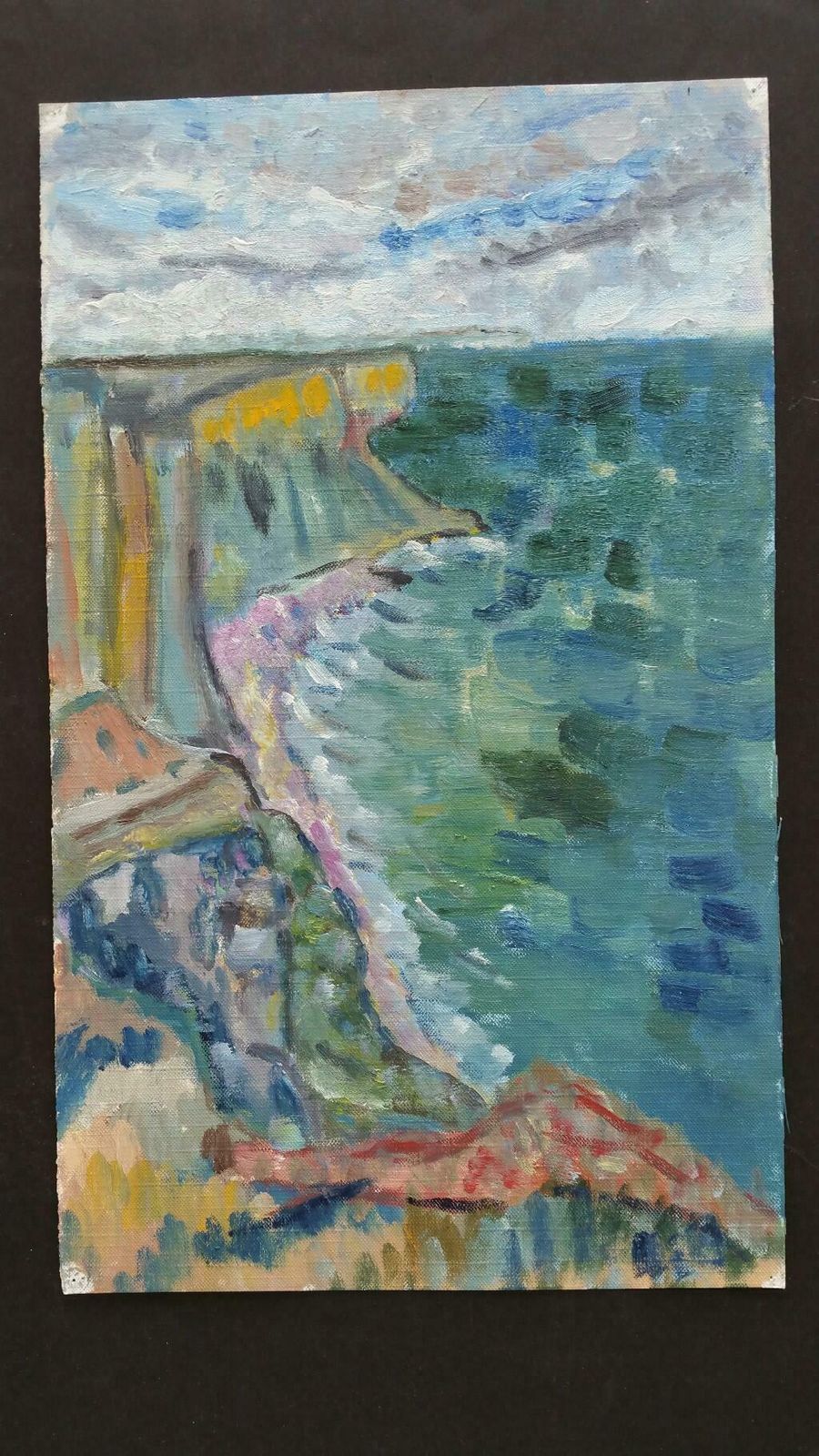 Unknown20th Century French Oil Painting A Summer French Coastlinelate 20th Century photo furniture