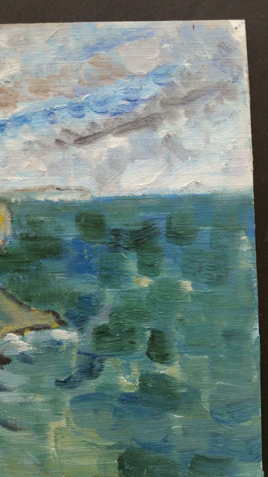 Unknown20th Century French Oil Painting A Summer French Coastlinelate 20th Century photo 715.0