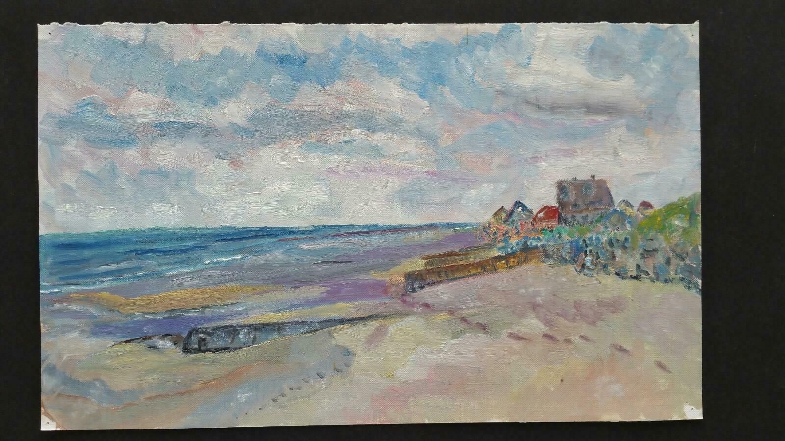 Unknown20th Century French Oil Painting Late Summer Beachlate 20th Century photo furniture