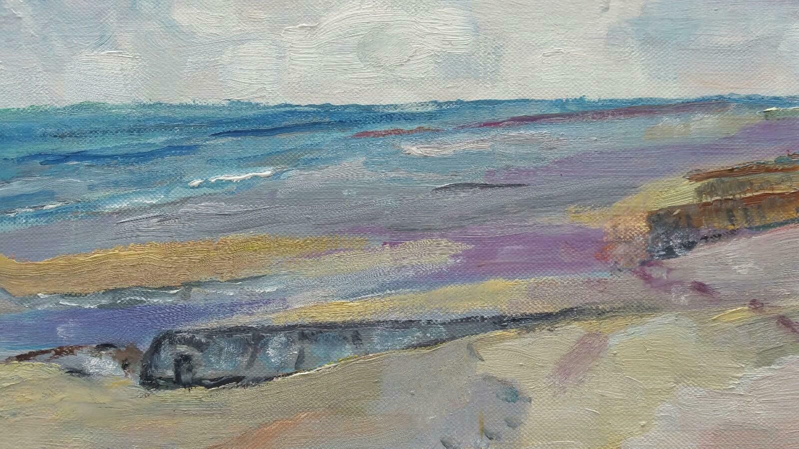 Unknown20th Century French Oil Painting Late Summer Beachlate 20th Century photo 715.0