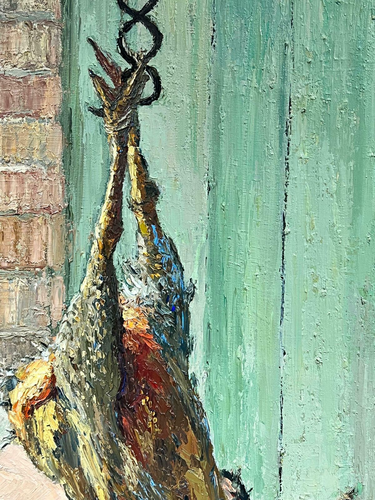 Josine Vignonhuge Mid Century French Oil Still Life Dead Game Bird1960's photo for sale