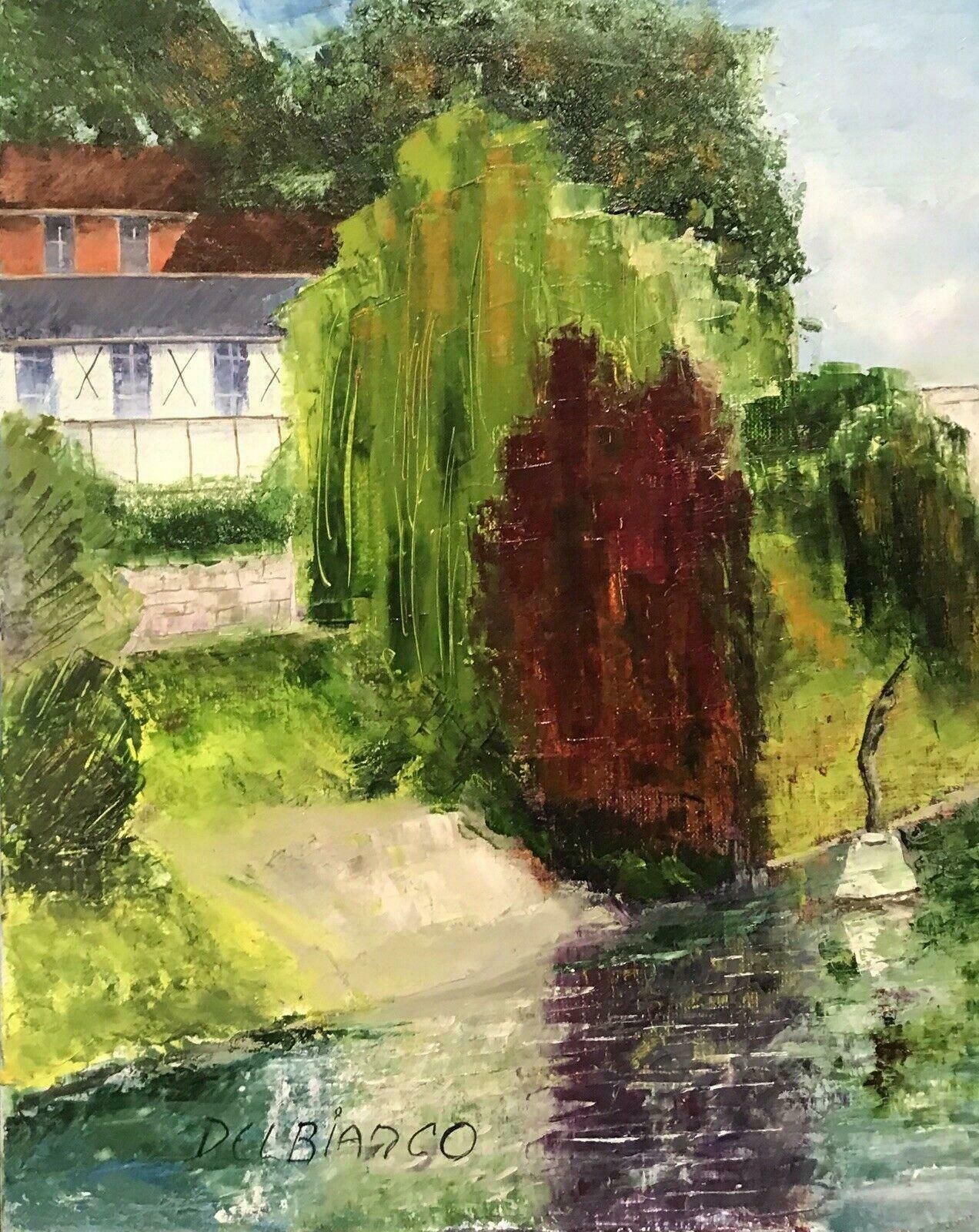 Louis Del Bianco (B.1925tranquil French Impressionist River Landscape Signed Oil   Louis Del Bianco20th Century photo 919.0