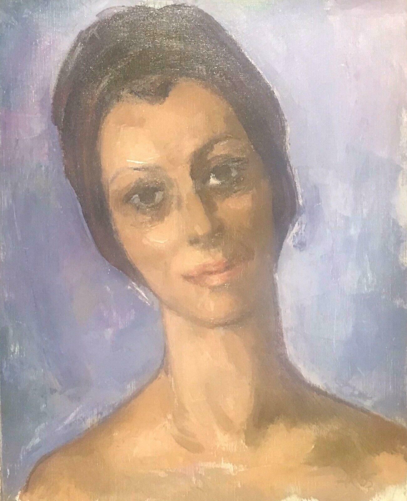 Akos Biro20th Century Signed French Oil   Portrait Of A Lady From Mougins, South Francec.1960's