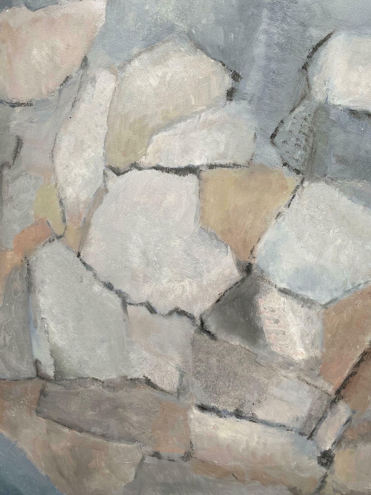 Yvette Dubois Habasqueyvette Dubois Habasque (1929 2016) French Cubist Abstract Paintingc.2000s photo furniture