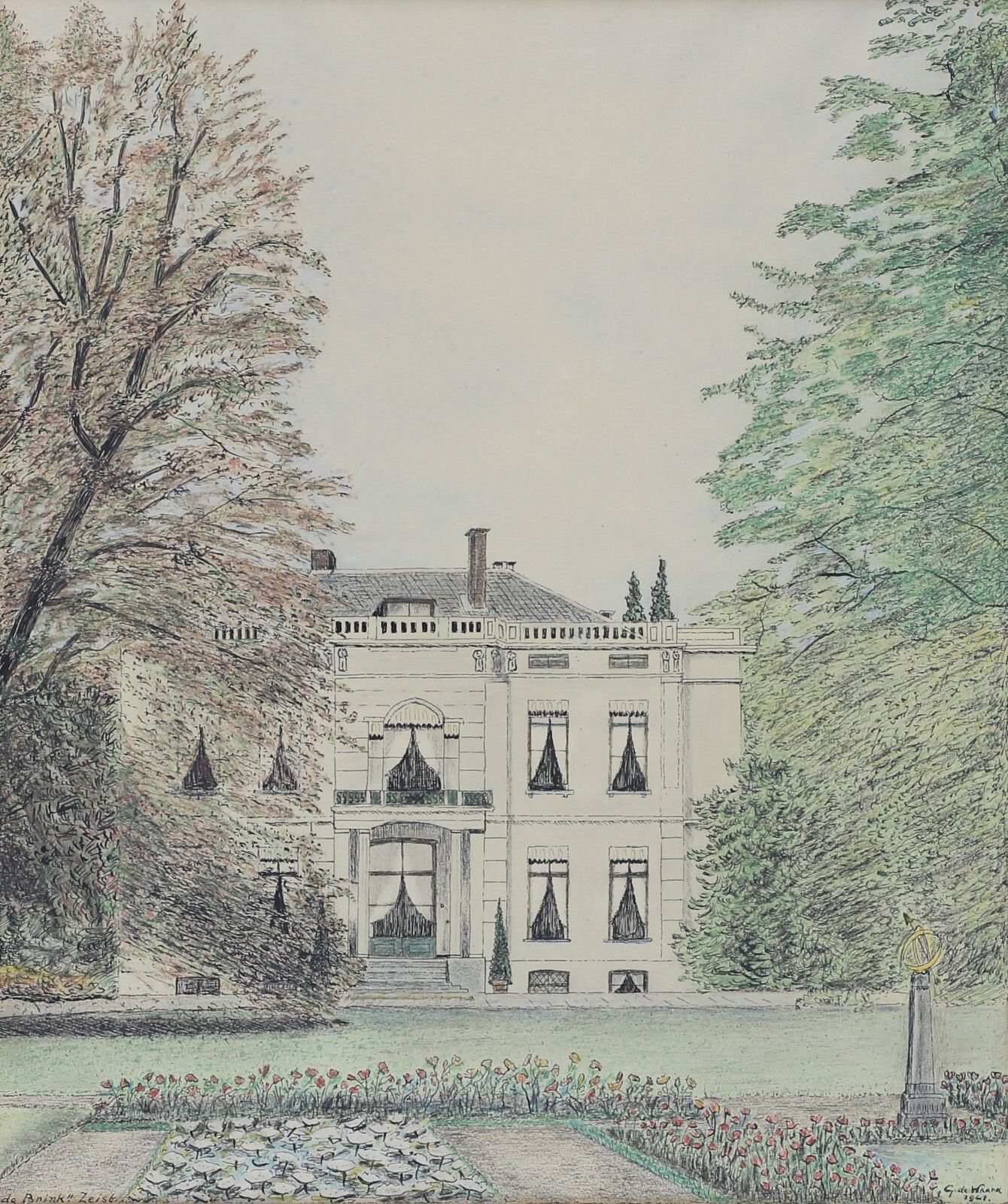 Pen And Ink Drawing. Title Is "De Brink" House. Signature Unclear photo furniture