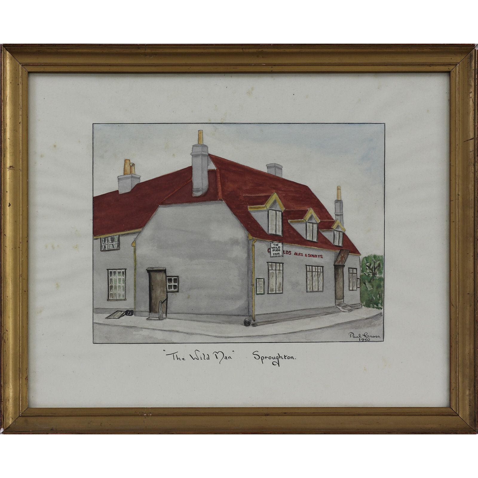 Watercolour By Paul Cross. Title Is "The Wild Man Sproughton"