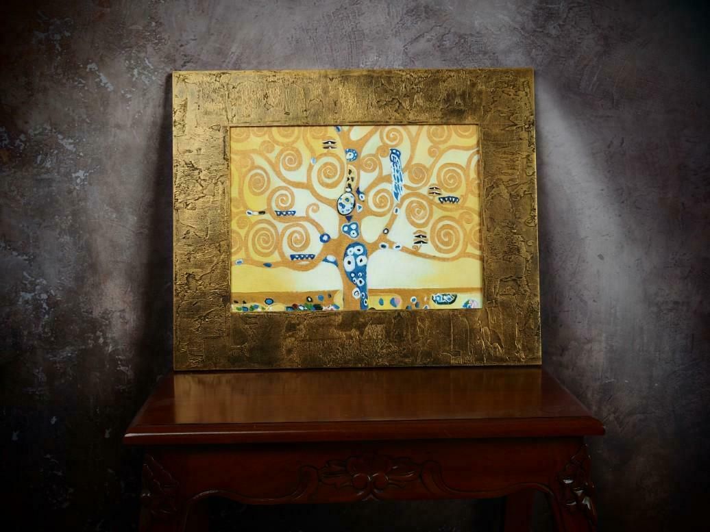 Oil Painting Inspired By Gustav Klimt   "Tree Of Life" With Elegant Wooden Frame   Gustav Klimt, Tree Of Life, Oil Painting, Art Décor