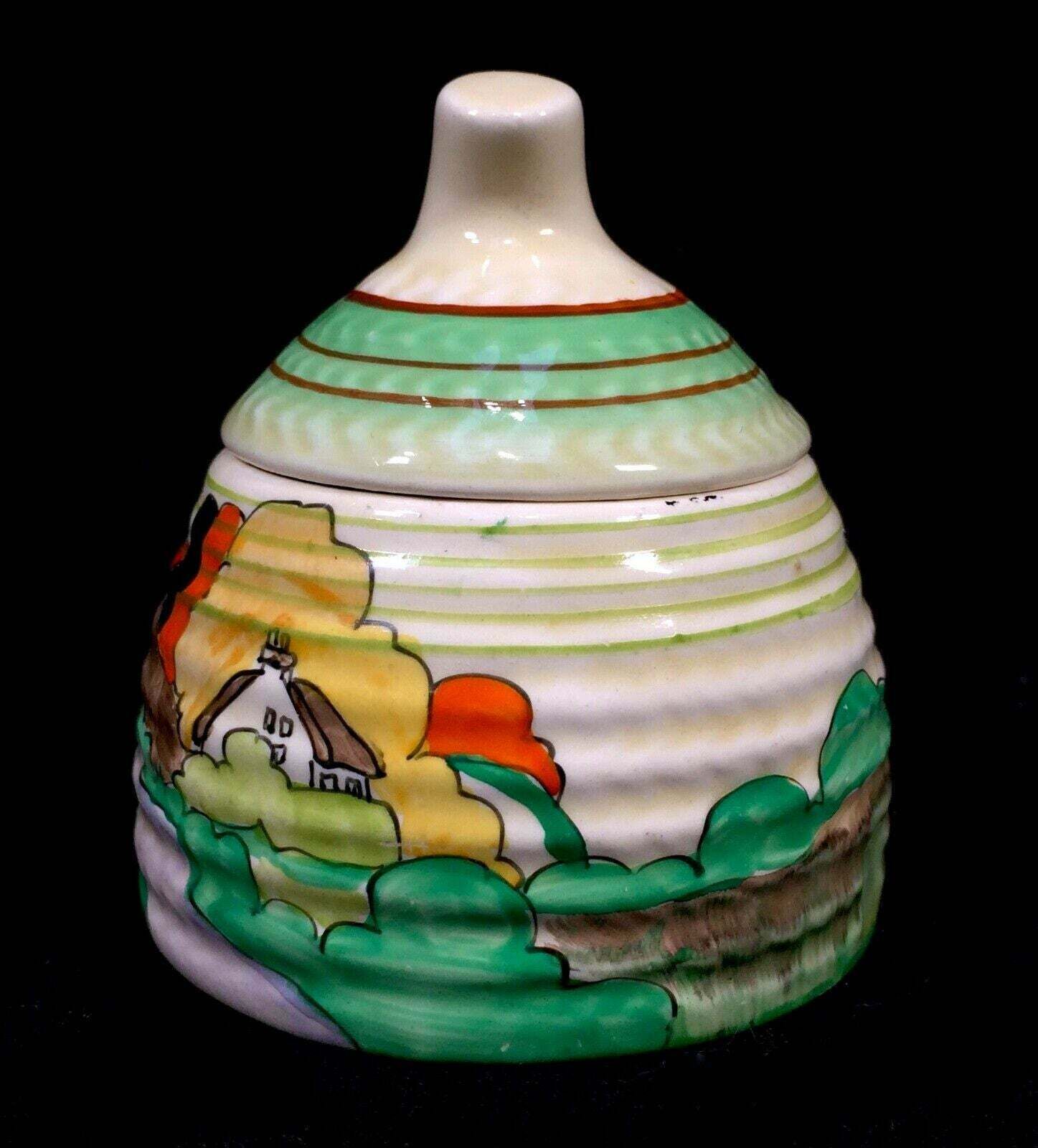 Antique Clarice Cliff   Lorna Preserve / Honey Pot C.1935 Art Deco Pottery photo furniture