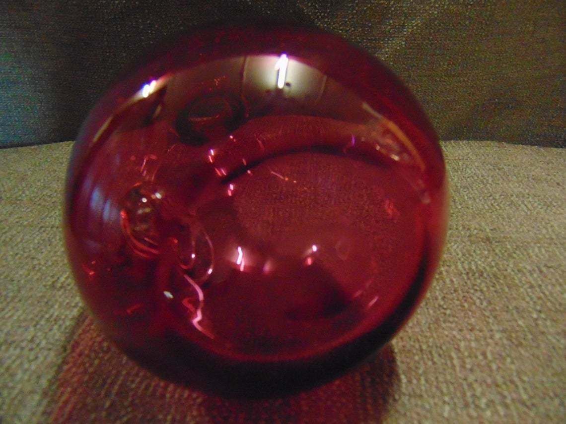 Cranberry Glass Decanter With 6 Glasses photo 195.0