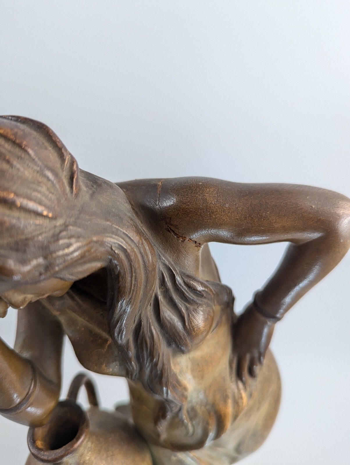 700.0 Cherc For Goldscheider Earthenware Figurine “Rebecca By The Spring”, C.1900 photo