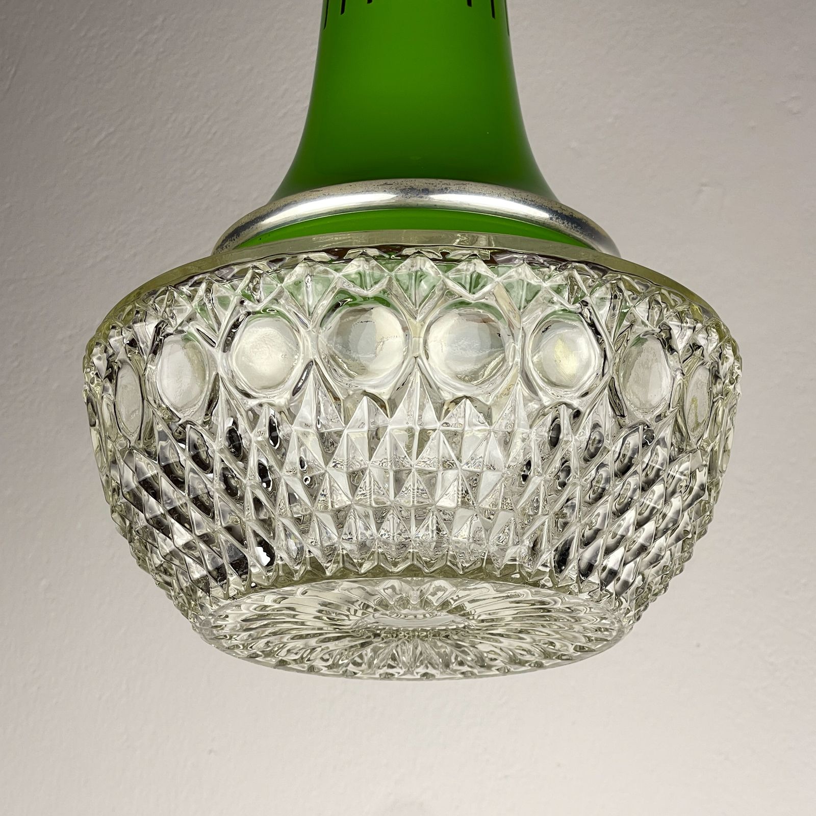 440.0 Mid Century Green Pendant Lamp By Targetti Sankey, Italy 1960s photo