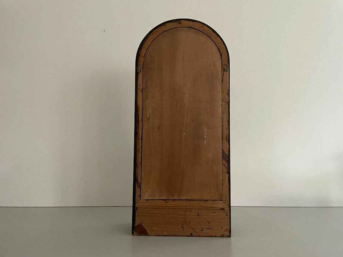 Mid Century Italian Wood Window Wall Mirror With Drawer 1950s Italy photo Home Decor