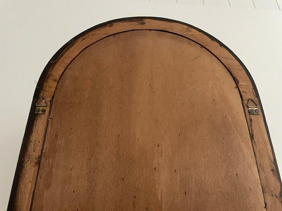 Mid Century Italian Wood Window Wall Mirror With Drawer 1950s Italy photo 1076.0