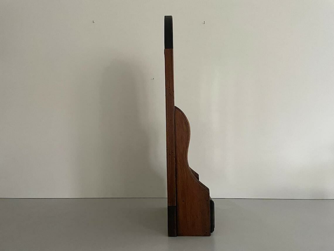 photo furniture Mid Century Italian Wood Window Wall Mirror With Drawer 1950s Italy