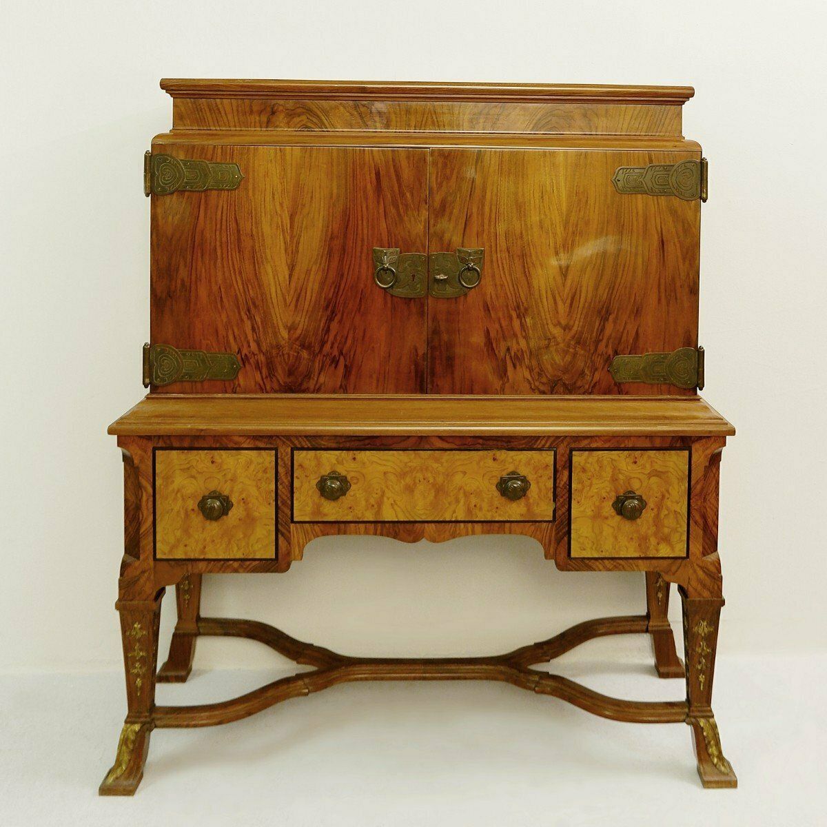 Chest In Walnut And Bronze By Alfred Chambon   Belgium   1920 photo furniture
