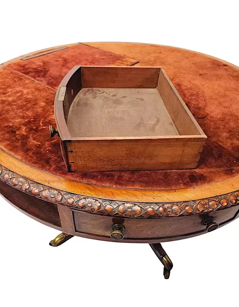 7894.6244 A Very Rare Early 19th Century Revolving Drum Library Centre Table photo