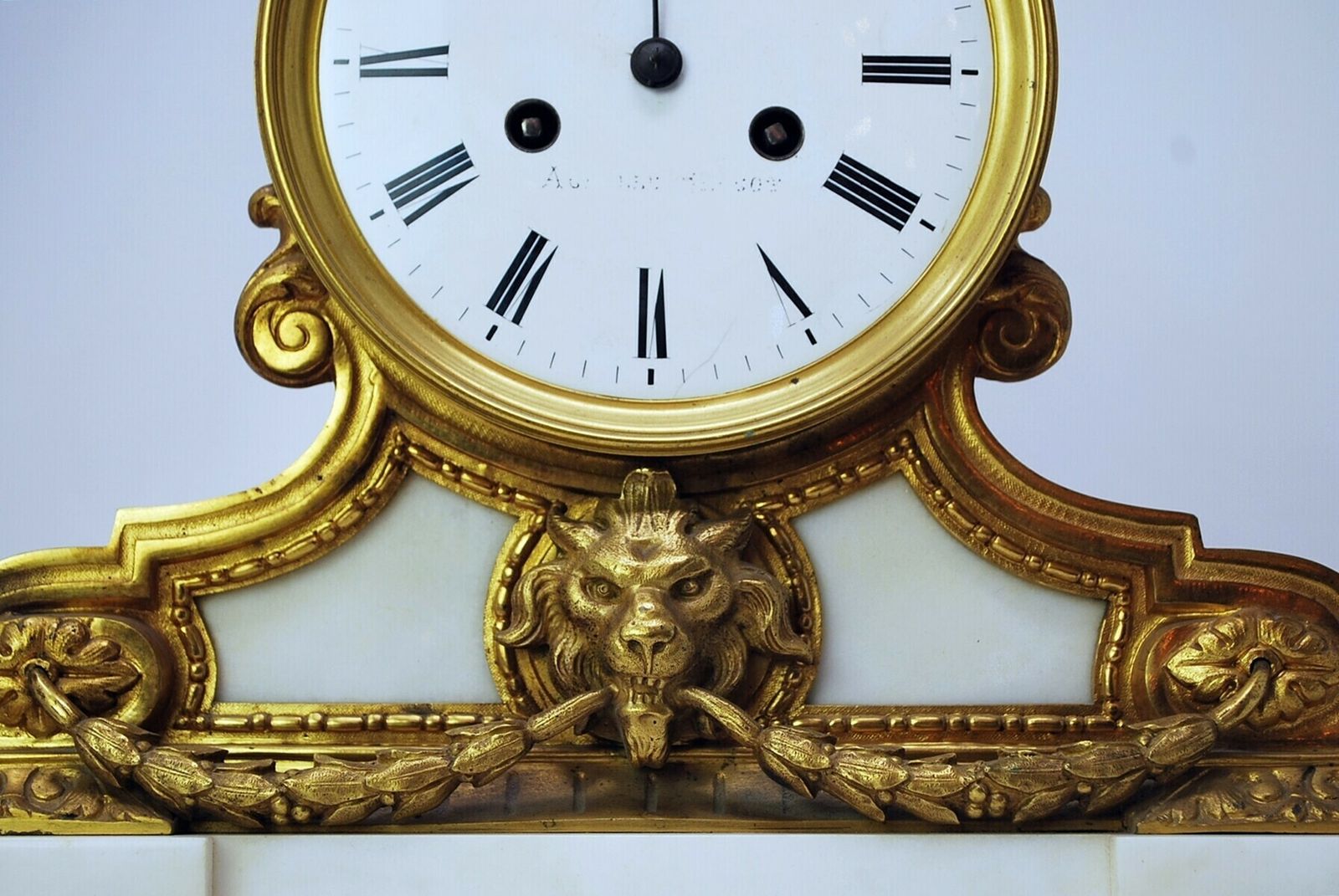 Louis XVI Clock In White Marble And Gilt Bronze photo Home Decor