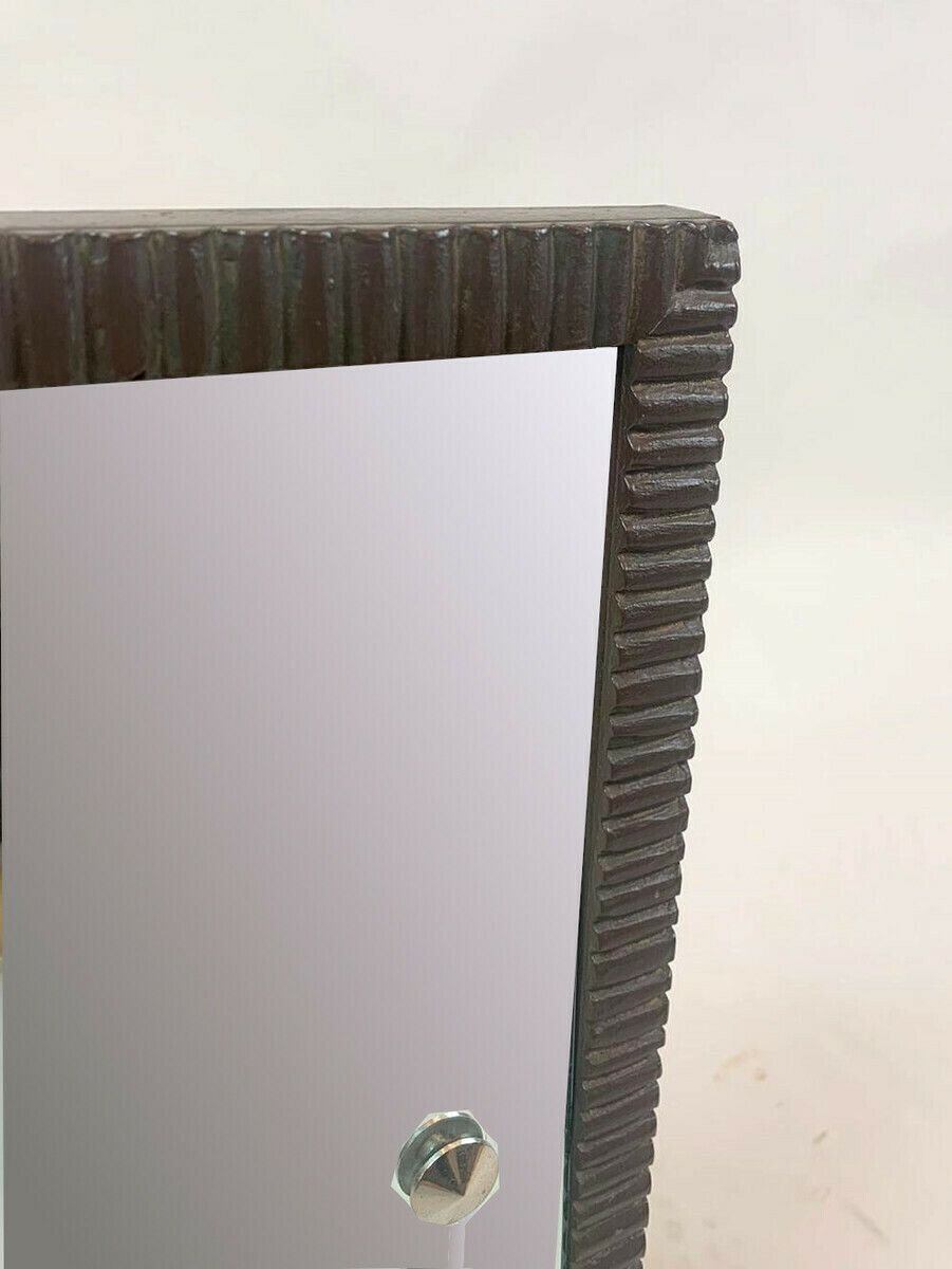 Hammered Wrought Iron Mirror   Art Deco Period Circa 1930 photo furniture