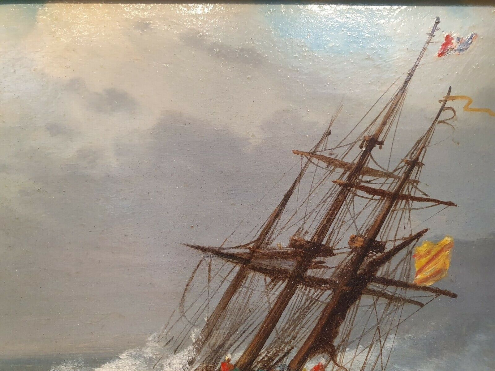 Emile Louis Vernier, French School 1829   1887 Oil On Panel "Marine" photo vinterior