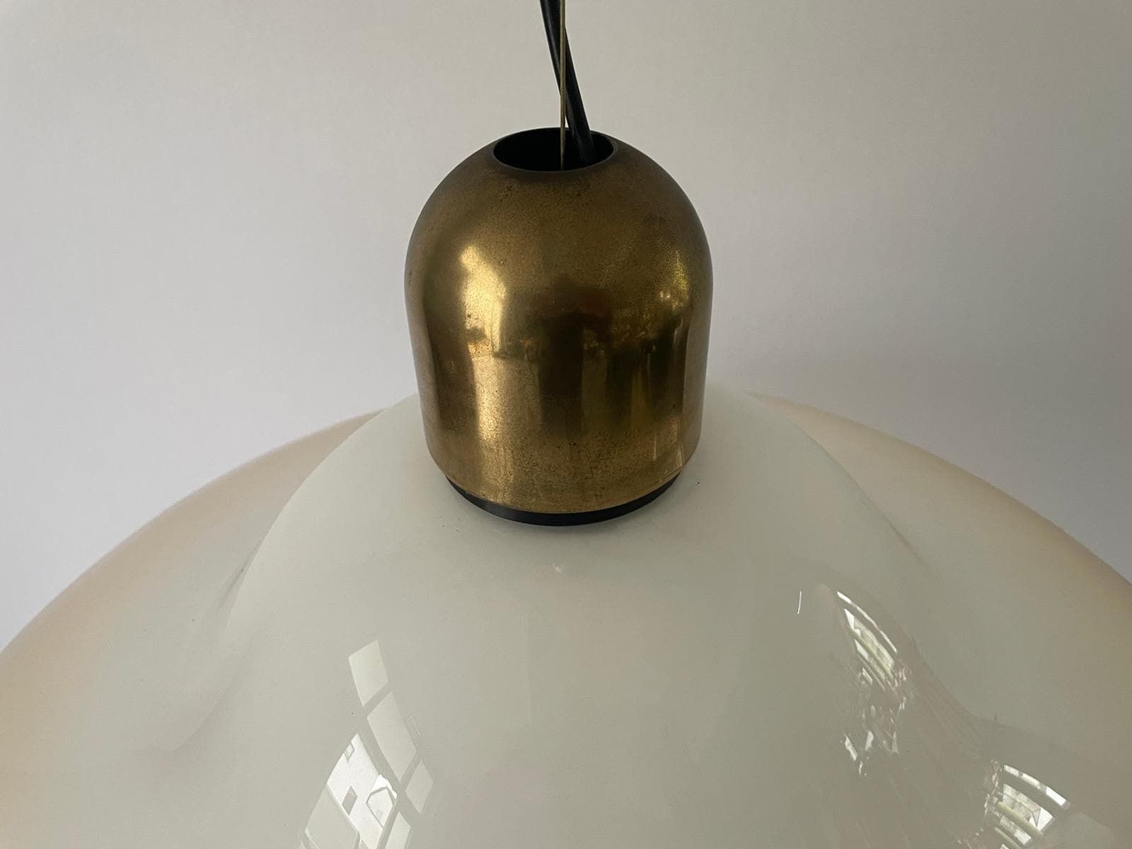 Murano Glass Suspension Pendant Lamp, 1960s, Italy photo vintage