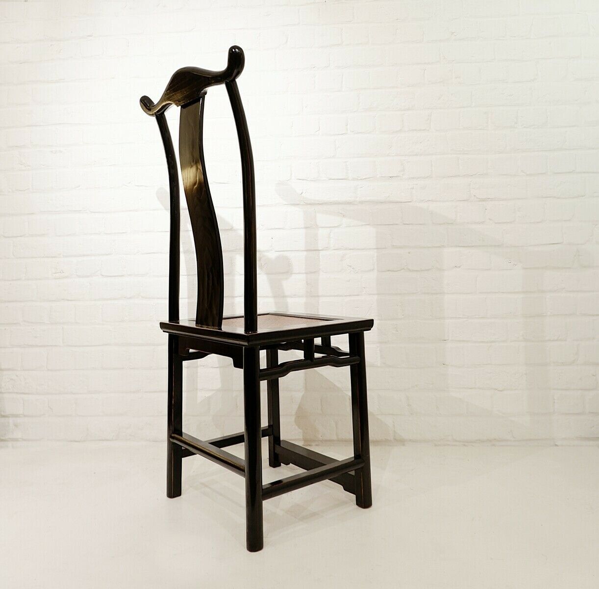 Set Of 6 Chinese Chairs In Black Lacquered Wood photo vinterior