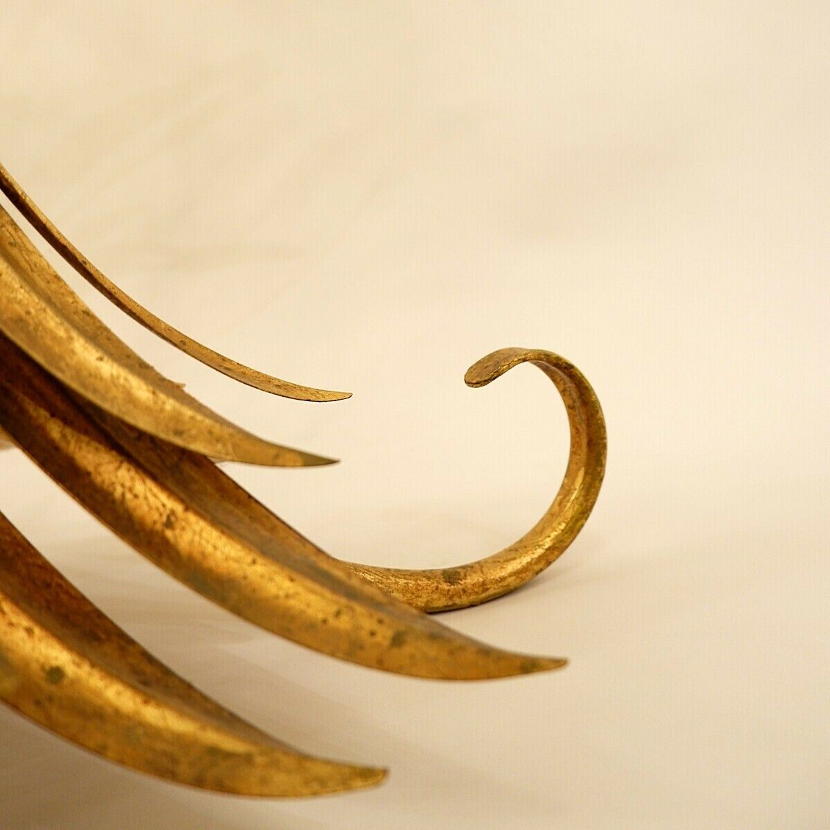 Vintage Gilt Metal Sheaf Of Wheat Coffee Table In The Style Of Coco Chanel, 1960 photo 2000.0
