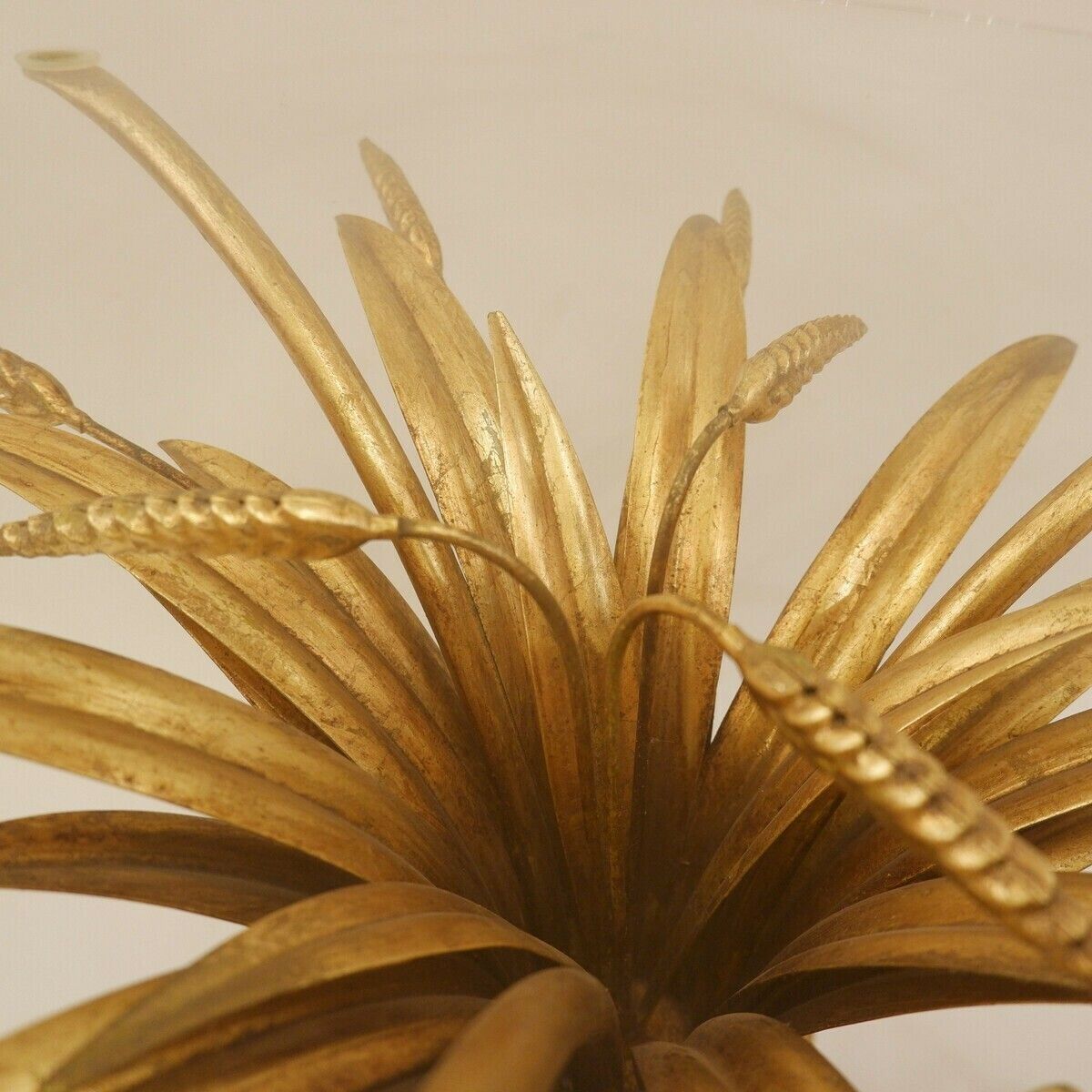 photo for sale Vintage Gilt Metal Sheaf Of Wheat Coffee Table In The Style Of Coco Chanel, 1960