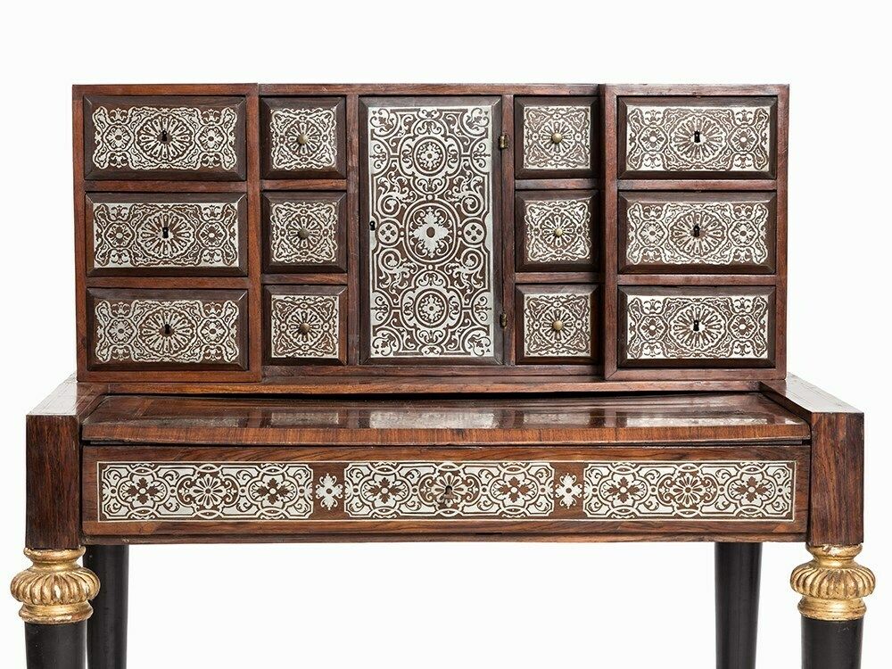 17th C. Rosewood And Tin Marquetry Writing Desk photo for sale