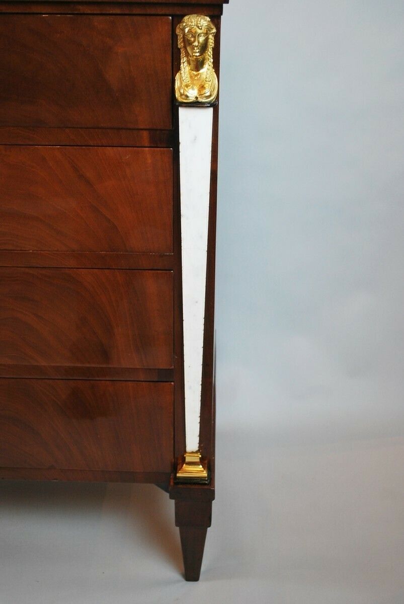 Italian Empire Mahogany Chest Of Drawers photo vintage